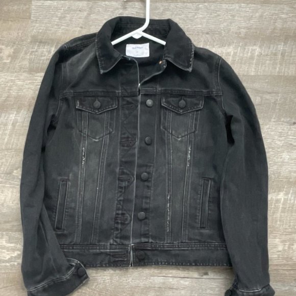 Old Navy Jackets & Blazers - Black Denim Jacket Slightly Distressed